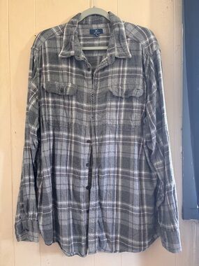 George Gray Plaid Shirt with Pink Stripes